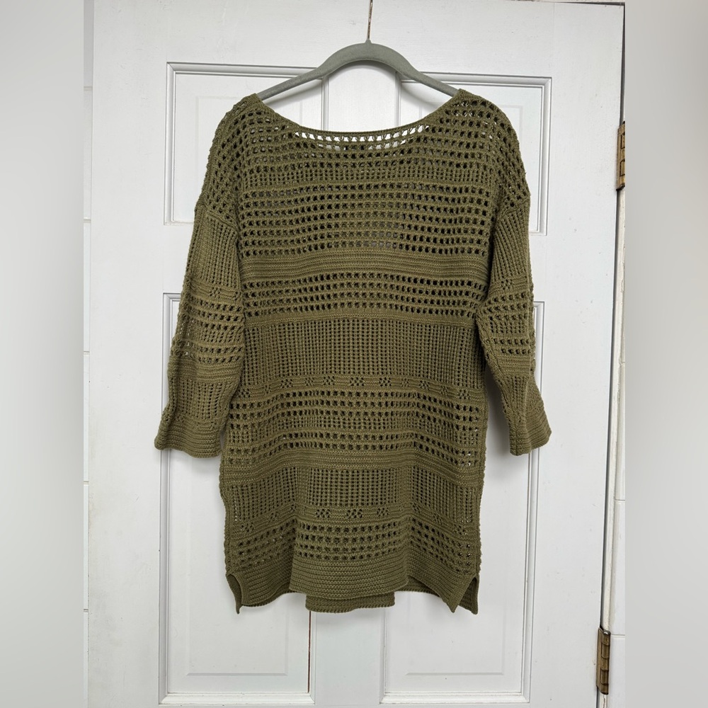 Old Navy Khaki Open-Knit Sweater - Picture 3 of 7
